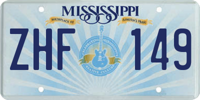 MS license plate ZHF149