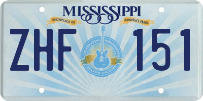 MS license plate ZHF151