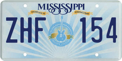 MS license plate ZHF154