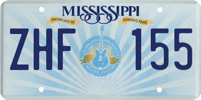 MS license plate ZHF155