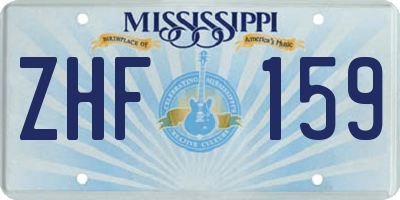 MS license plate ZHF159