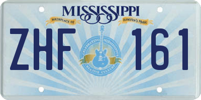 MS license plate ZHF161