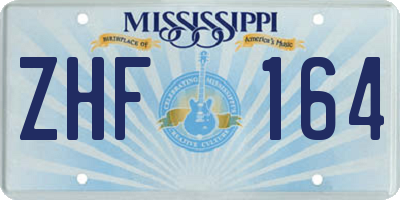 MS license plate ZHF164