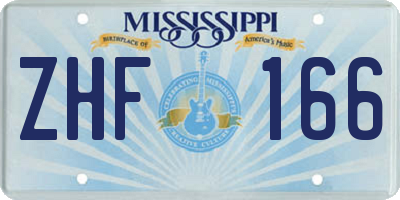 MS license plate ZHF166