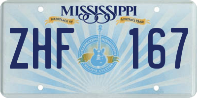 MS license plate ZHF167