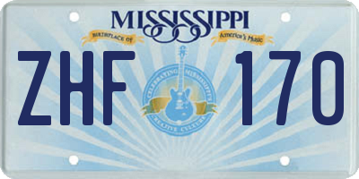 MS license plate ZHF170