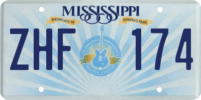 MS license plate ZHF174