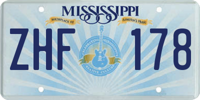 MS license plate ZHF178