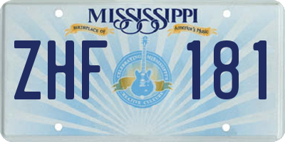 MS license plate ZHF181