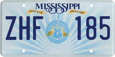 MS license plate ZHF185