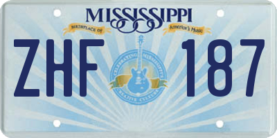 MS license plate ZHF187