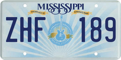 MS license plate ZHF189