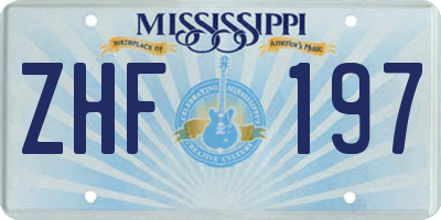 MS license plate ZHF197