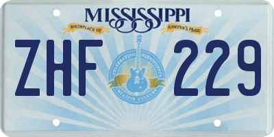 MS license plate ZHF229