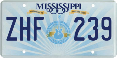 MS license plate ZHF239