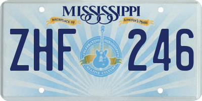 MS license plate ZHF246