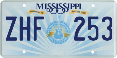 MS license plate ZHF253