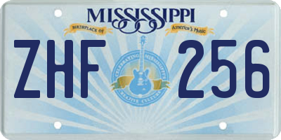 MS license plate ZHF256