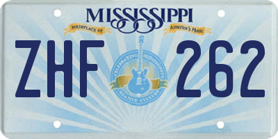 MS license plate ZHF262