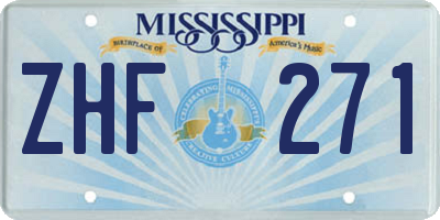 MS license plate ZHF271