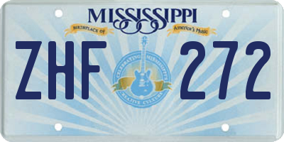 MS license plate ZHF272
