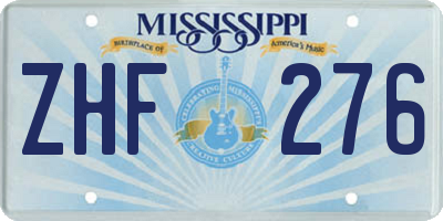 MS license plate ZHF276