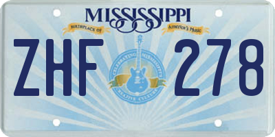 MS license plate ZHF278