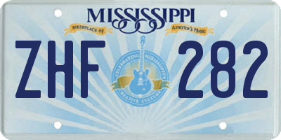 MS license plate ZHF282