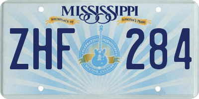 MS license plate ZHF284