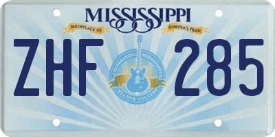 MS license plate ZHF285