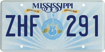 MS license plate ZHF291