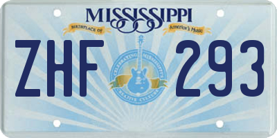 MS license plate ZHF293