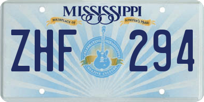 MS license plate ZHF294