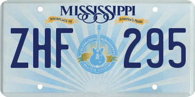 MS license plate ZHF295