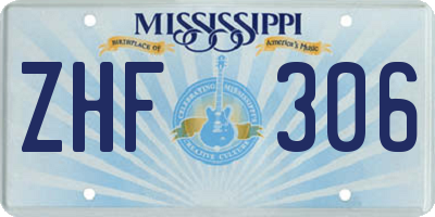 MS license plate ZHF306