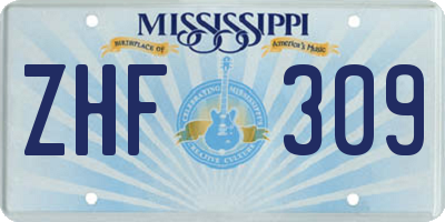 MS license plate ZHF309
