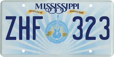 MS license plate ZHF323