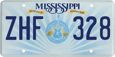 MS license plate ZHF328