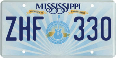MS license plate ZHF330