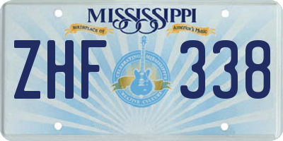 MS license plate ZHF338