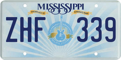 MS license plate ZHF339