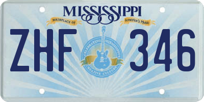 MS license plate ZHF346