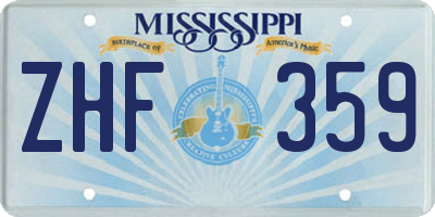 MS license plate ZHF359