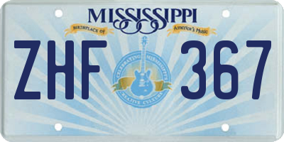 MS license plate ZHF367