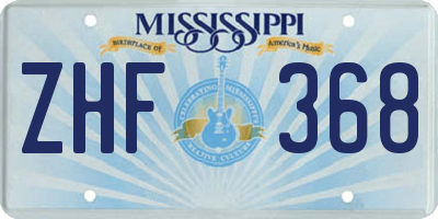 MS license plate ZHF368