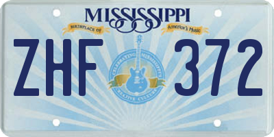 MS license plate ZHF372