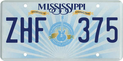MS license plate ZHF375