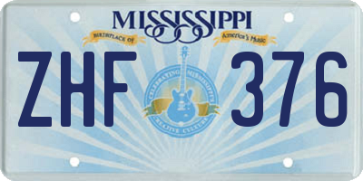 MS license plate ZHF376