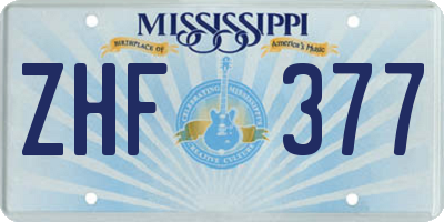 MS license plate ZHF377