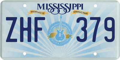 MS license plate ZHF379